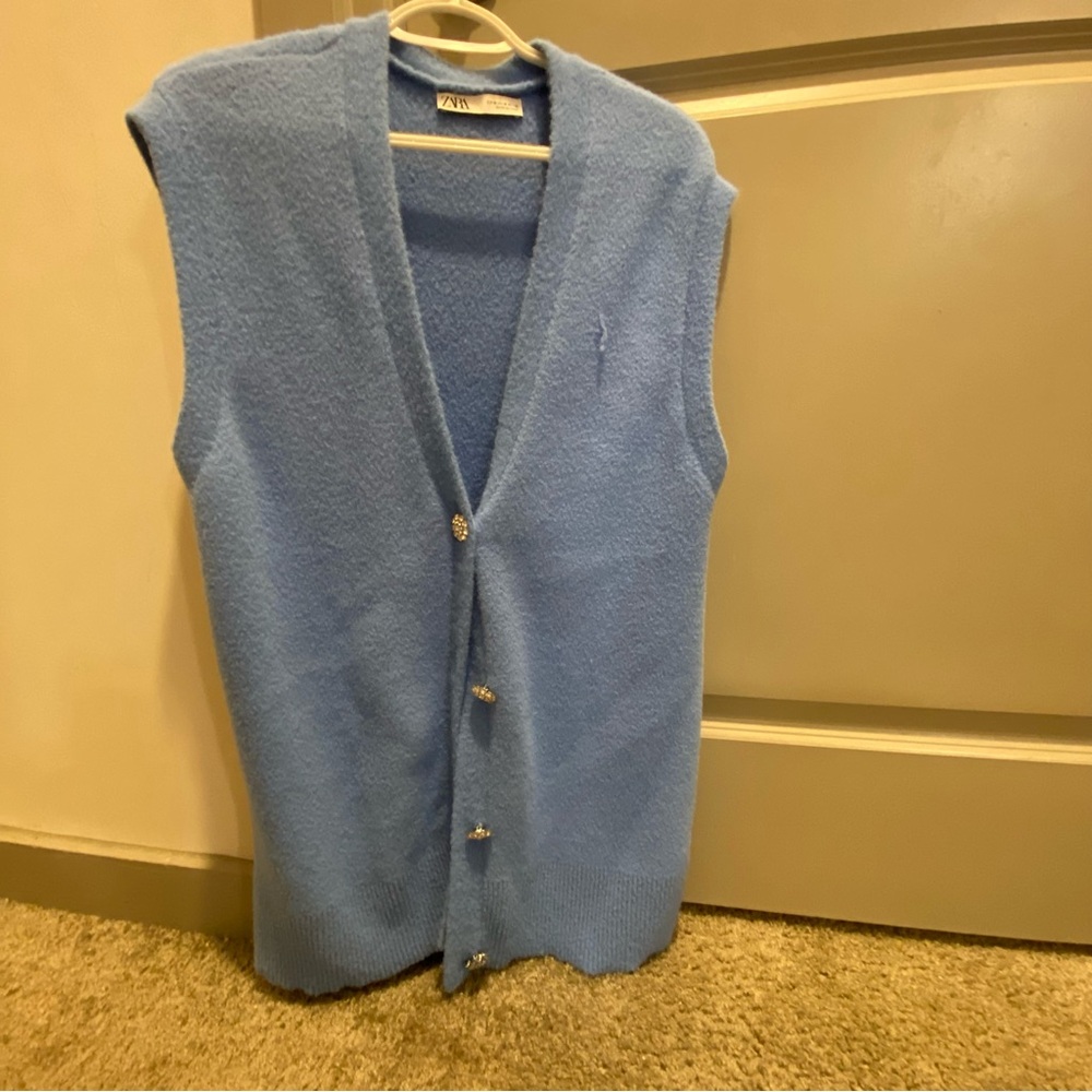 Zara Sky Blue Knit Cardigan
